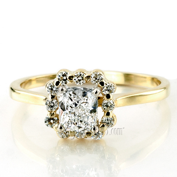 14K white gold Shared Single Prong Halo for Square Center Diamond Engagement Ring (0.24 ct. tw.) - alternate view 9