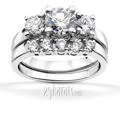 14K white gold Classic three Stone Engagement Ring ( 0.50 ct. tw.) - alternate view 5