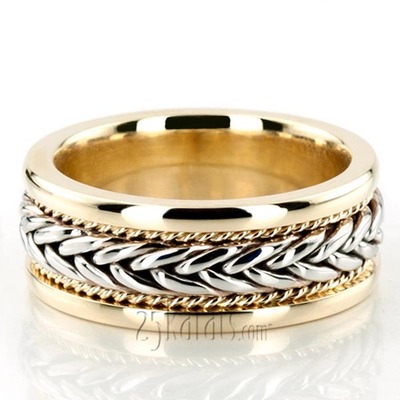 Extravagant Two-Tone Handmade Wedding Ring 