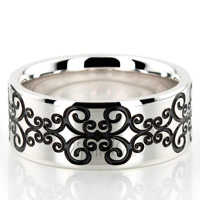 Symmetrical Spiral Milled Wedding Ring