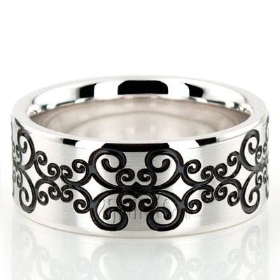 Symmetrical Spiral Milled Wedding Ring