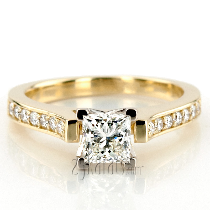 14K white gold Classic Cathedral Pave Set Diamond Bridal Ring (0.21 t.c.w.) - alternate view 29