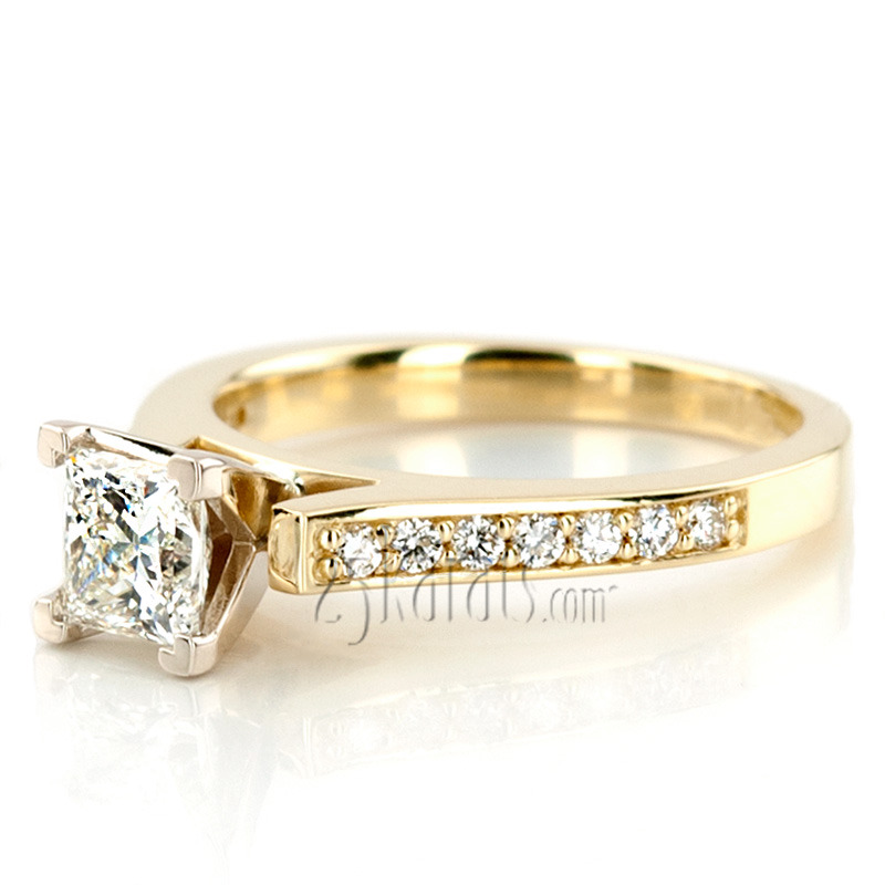 14K white gold Classic Cathedral Pave Set Diamond Bridal Ring (0.21 t.c.w.) - alternate view 30