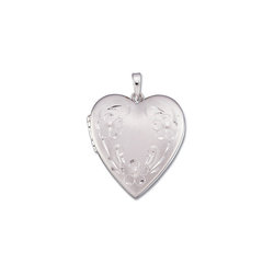 Solid Gold Heart Locket With Floral Engraving