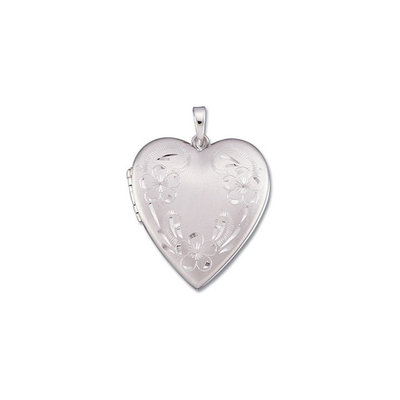 Solid Gold Heart Locket With Floral Engraving