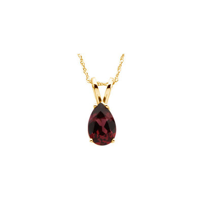 Genuine Pear Shape Rhodolite Garnet Necklace