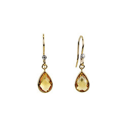 Citrine And 0.02 ct. t.w. Diamond Dangle Earrings