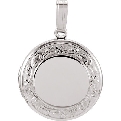 Round Sterling Silver Engraved Locket