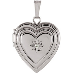 Sterling Silver Heart Framed Locked With 0.01 ct. Diamond