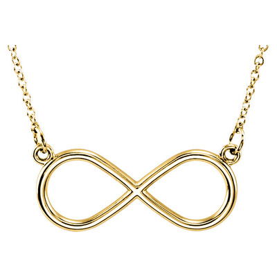 Infinity Solid 14k Gold 18" Pendant
