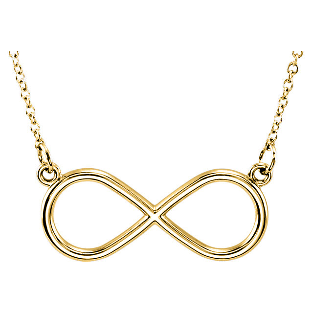 14K gold Infinity Solid 14k Gold 18" Pendant - main view