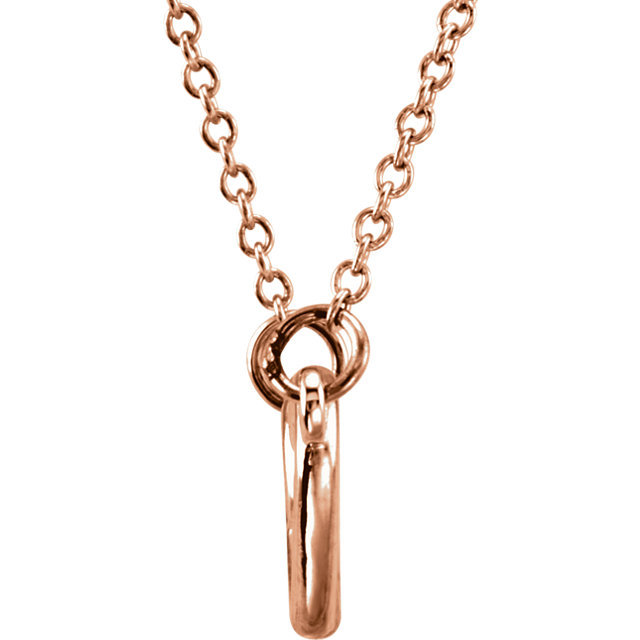 14K gold 14K Pink Gold Double Heart Pendant With 18" Chain - alternate view 2