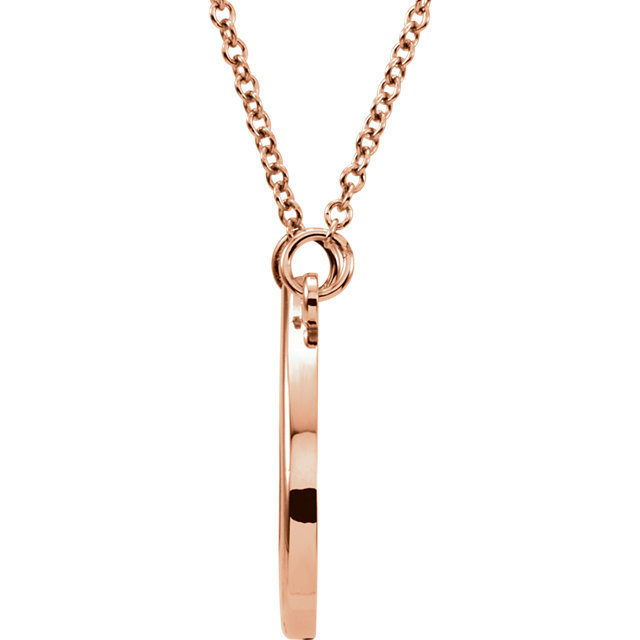 14K gold Geo Teardrop Solid Gold Rose Gold Pendant With 16" Chain - alternate view 2