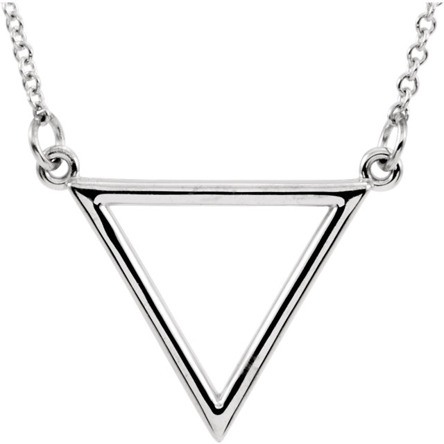 Geo Triangle 14k Gold 16" Pendant