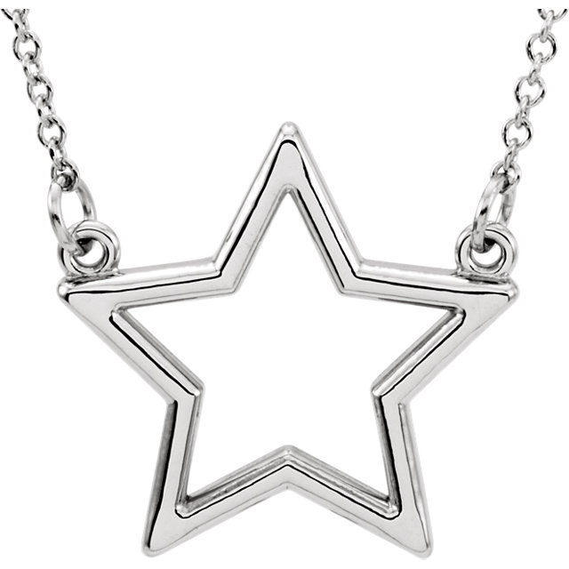 Geo Star Design 14k Gold 16" Pendant