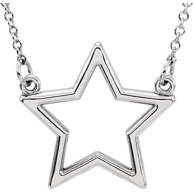 14K gold Geo Star Design 14K Gold 16" Pendant - main view