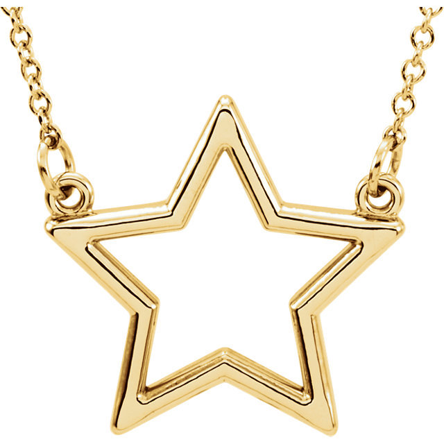 14K gold Geo Star Design 14K Gold 16" Pendant - alternate view 2
