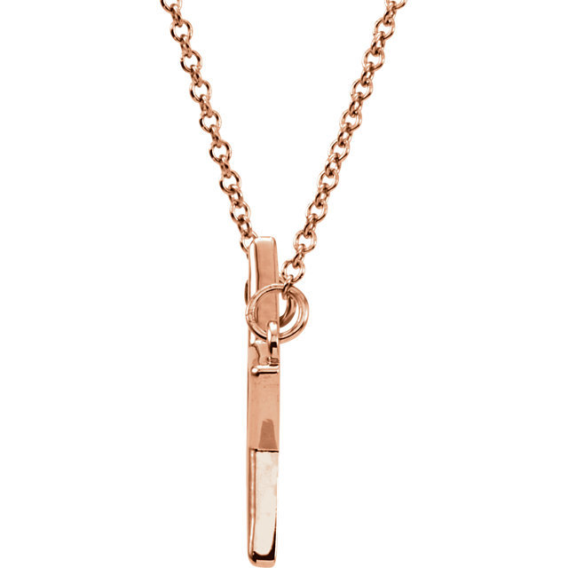 14K gold Geo Star Design 14K Rose Gold 16 Inch Pendant - alternate view 2