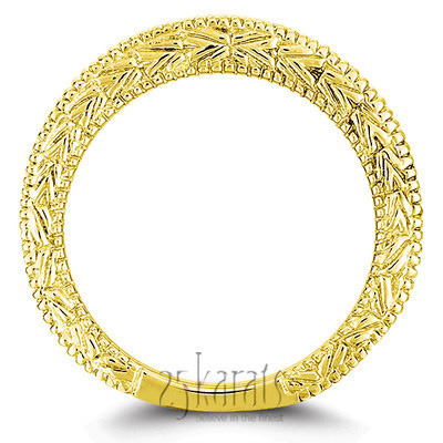 14K white gold Antique Design Engraved Diamond Anniversary Band (0.70 ct. tw.) - alternate view 4