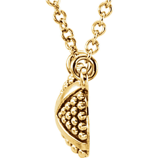 14K gold Beaded XO Design 14K Gold Pendant With 18" Chain - alternate view 3