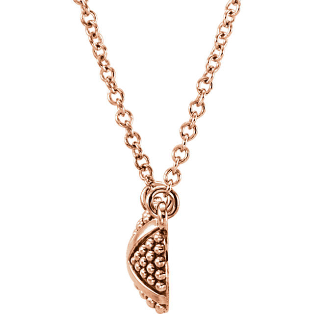 14K gold XO Design Bead 14K Rose Gold Pendant - alternate view 2