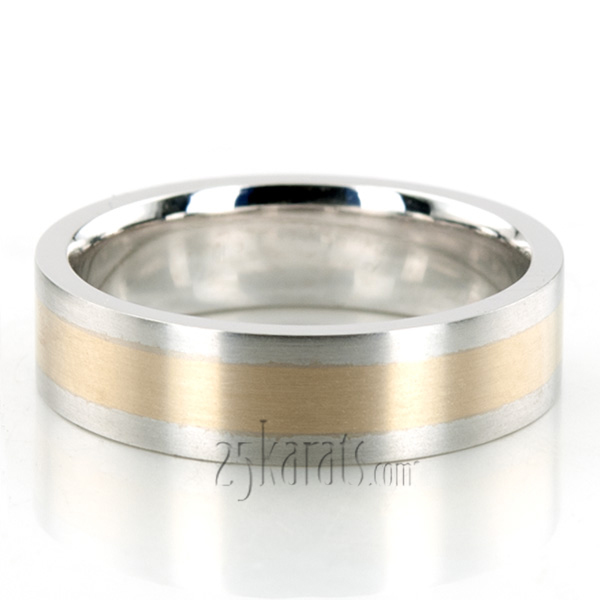 Elegant Two-Color Satin Wedding Ring 