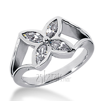 Flower Design Marquise Diamond Fancy Ring (1.20 CT)