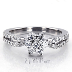Flower Design Diamond Fancy Ring (0.63 ct.tw) 