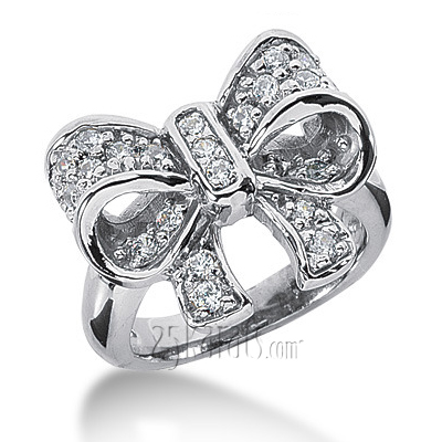 0.58 ct. t.w. Pave Set Ribbon Diamond Fancy Ring