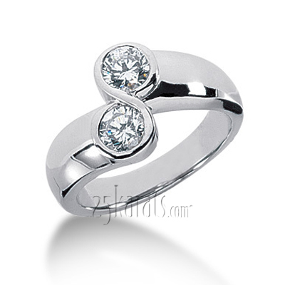 0.70 ct. Two-Stone Round Cut Diamond Fancy Ring