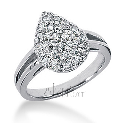 Round Pave Diamond Fancy Ring (0.48 ct.tw)