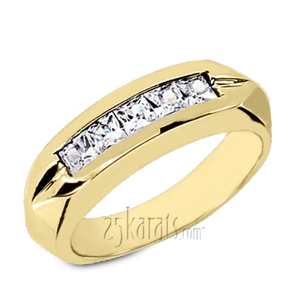 14K white gold 0.85 ct. tw. Channel Set Diamond Men's Ring - alternate view 3