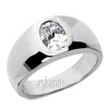 Oval Diamond Solitaire Men's Ring (8x6mm)