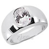 Oval Diamond Solitaire Men's Ring (10x8mm)