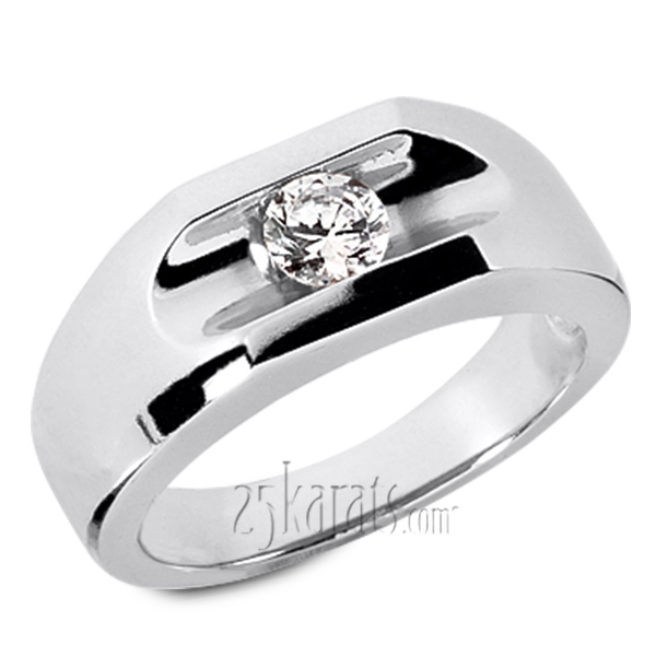 Solitaire Channel Set Men Diamond Ring (0.50 ct.tw)