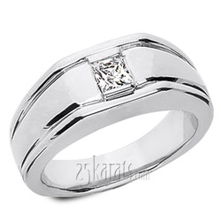 Princess Cut Solitaire Diamond Men Ring (0.40 ct.tw)