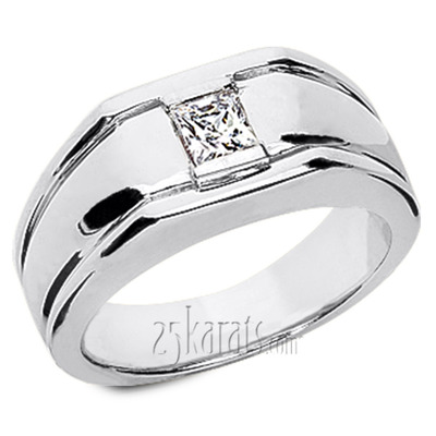 Attractive Princess Solitaire Diamond Men's Ring (0.50 ct. tw.) thumbnail 1