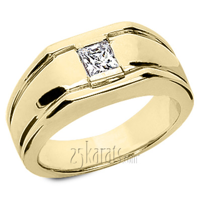 Attractive Princess Solitaire Diamond Men's Ring (0.50 ct. tw.) thumbnail 2