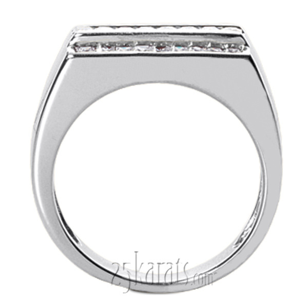 14K white gold 1.05 ct. tw. Princess Cut Channel Set Diamond Men's Ring - alternate view 3