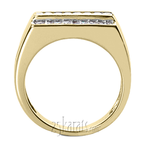 14K white gold 1.05 ct. tw. Princess Cut Channel Set Diamond Men's Ring - alternate view 4