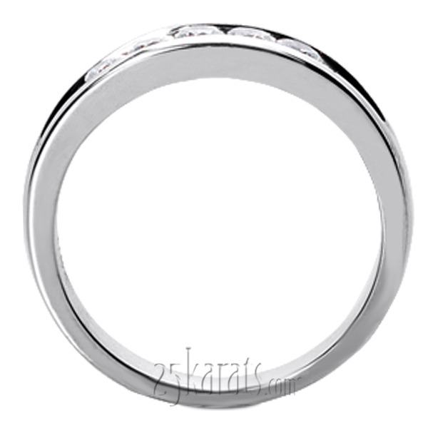 14K white gold 0.49 ct. tw. Round Cut Diamond Men's Band - alternate view 3