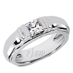 Princess Cut Solitaire Men Diamond Ring  thumbnail 1