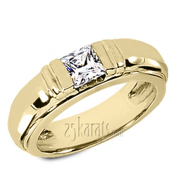 Princess Cut Solitaire Men Diamond Ring  thumbnail 2