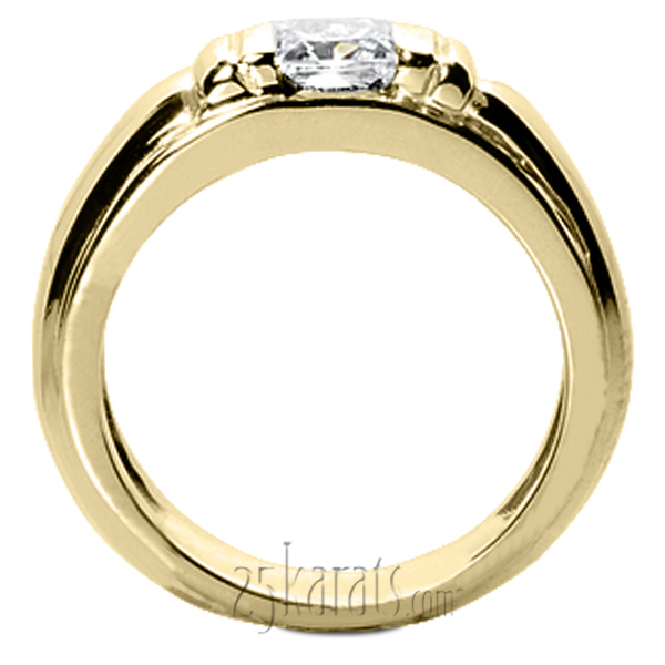 Princess Cut Solitaire Men Diamond Ring  - view 4