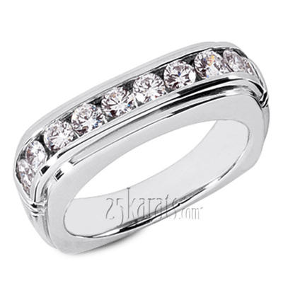 Curved Edged Classy Diamond Men's Ring (1.00 ct.tw)
