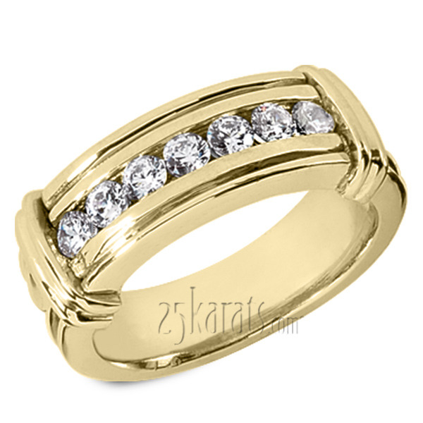 14K white gold 0.70 ct. tw. Diamond Men's Band - alternate view 2