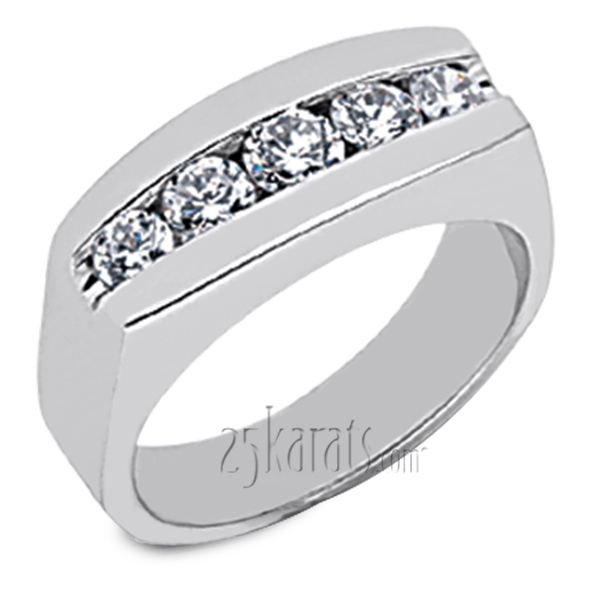 Flat Top Channel Set Diamond Man Ring (1.14 ct.tw)