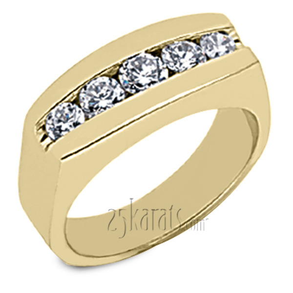 14K white gold 1.14 ct. tw. Channel Set Diamond Men's Ring - alternate view 2