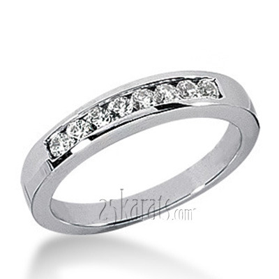 14K white gold Classic Channel Diamond Bridal Ring (0.56 ct. tw.) - main view