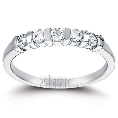 Bar Set Round Cut Diamond Anniversary Ring (1/4 ct. tw.) thumbnail 3